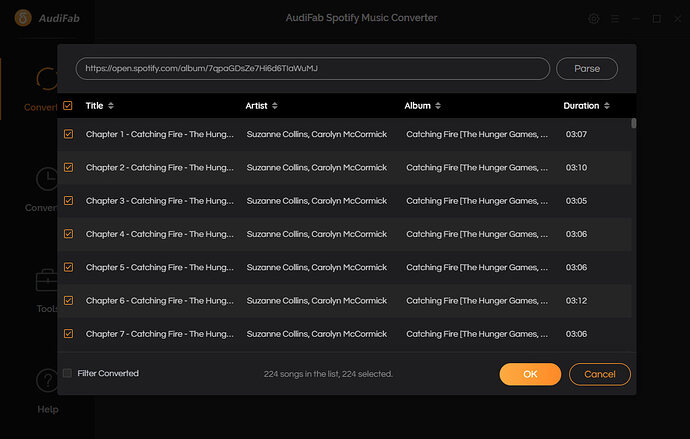 add audiobooks from spotify to audifab